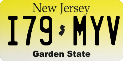 NJ license plate I79MYV