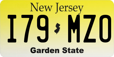 NJ license plate I79MZO