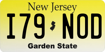 NJ license plate I79NOD