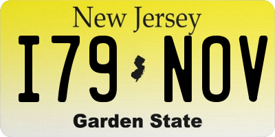 NJ license plate I79NOV