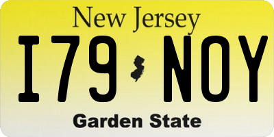NJ license plate I79NOY