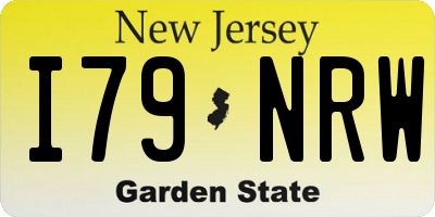 NJ license plate I79NRW
