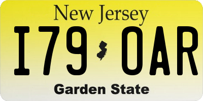 NJ license plate I79OAR