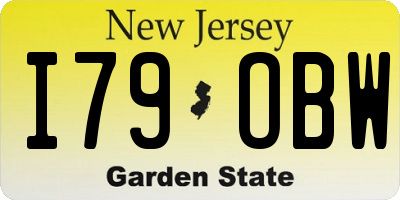NJ license plate I79OBW