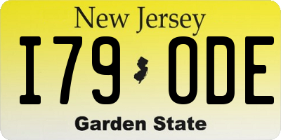 NJ license plate I79ODE