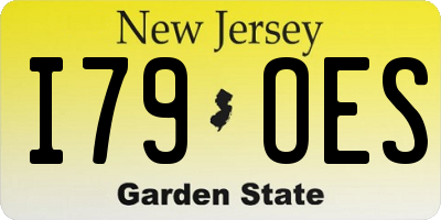 NJ license plate I79OES