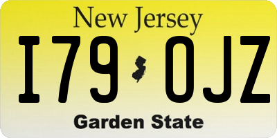 NJ license plate I79OJZ