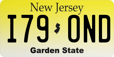 NJ license plate I79OND