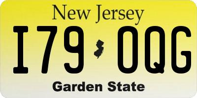 NJ license plate I79OQG