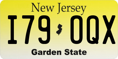 NJ license plate I79OQX