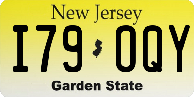 NJ license plate I79OQY