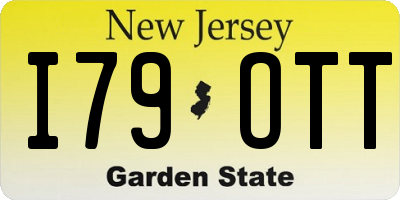 NJ license plate I79OTT