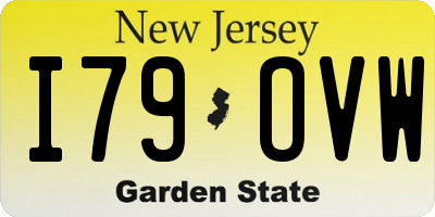 NJ license plate I79OVW