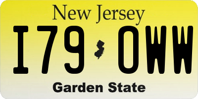NJ license plate I79OWW
