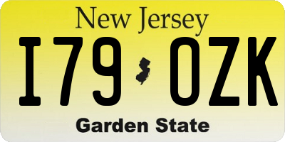 NJ license plate I79OZK