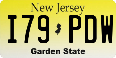 NJ license plate I79PDW