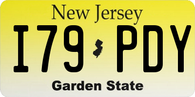 NJ license plate I79PDY