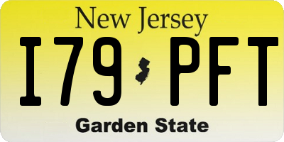 NJ license plate I79PFT