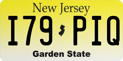 NJ license plate I79PIQ