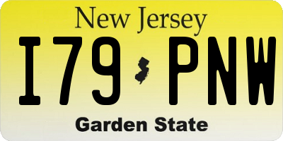 NJ license plate I79PNW