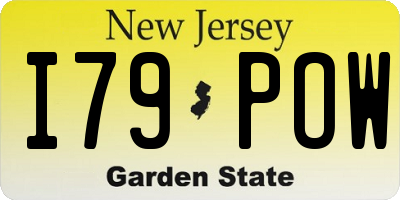 NJ license plate I79POW