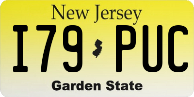 NJ license plate I79PUC