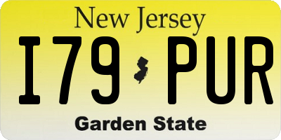NJ license plate I79PUR