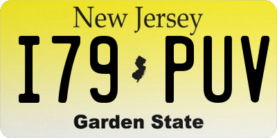 NJ license plate I79PUV