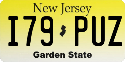 NJ license plate I79PUZ