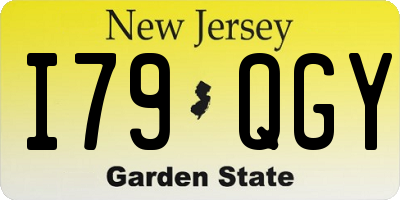 NJ license plate I79QGY