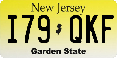 NJ license plate I79QKF