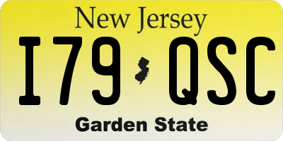 NJ license plate I79QSC