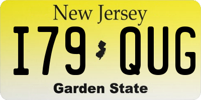NJ license plate I79QUG