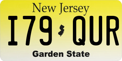 NJ license plate I79QUR