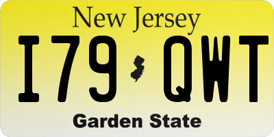NJ license plate I79QWT