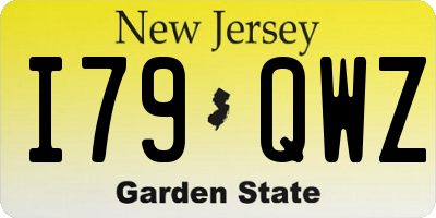 NJ license plate I79QWZ