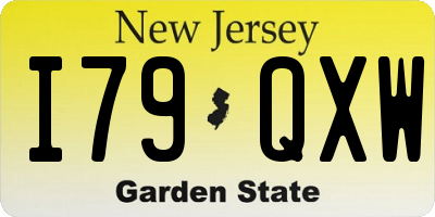 NJ license plate I79QXW