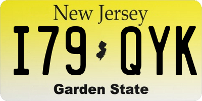 NJ license plate I79QYK