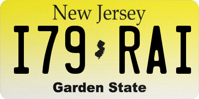 NJ license plate I79RAI