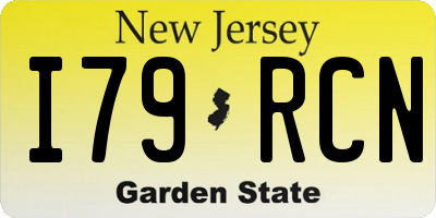 NJ license plate I79RCN