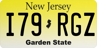 NJ license plate I79RGZ