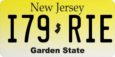 NJ license plate I79RIE
