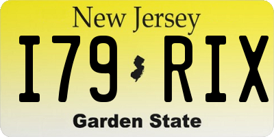 NJ license plate I79RIX