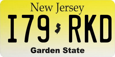NJ license plate I79RKD