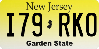 NJ license plate I79RKO