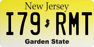 NJ license plate I79RMT