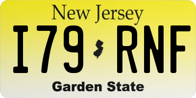 NJ license plate I79RNF