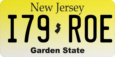 NJ license plate I79ROE