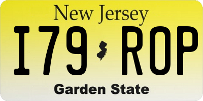 NJ license plate I79ROP