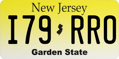 NJ license plate I79RRO